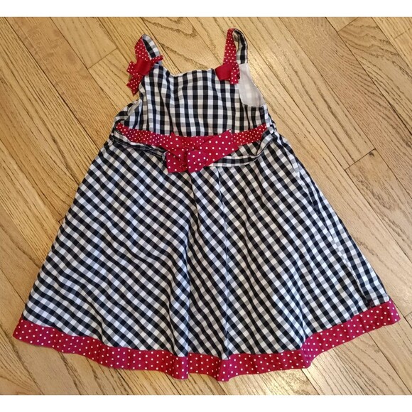 Specially Baby Size 24 Months Girls Checker Bows Strap Summer Dress 100% Cotton - Picture 1 of 6